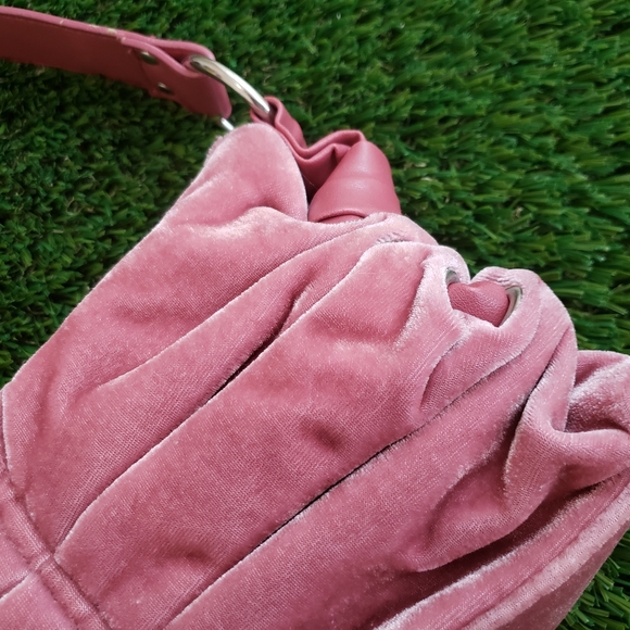 Vintage Velvet Small Purse- Leather Side Detailing - Picture 10 of 11